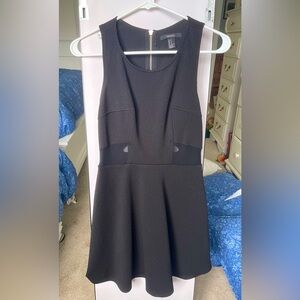 Black mini dress with mesh